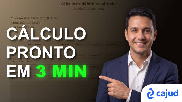 Veja o cajud calculando uma atualização de débito
